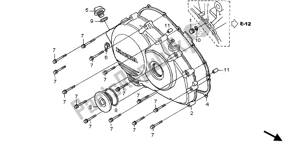 Tutte le parti per il Coperchio Carter Destro del Honda VFR 800A 2008