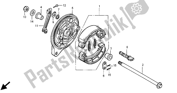 Tutte le parti per il Pannello Freno Posteriore del Honda VT 750C2 2000