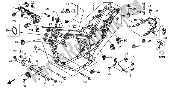 All parts for the Frame Body of the Honda XL 700 VA Transalp 2010