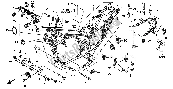 All parts for the Frame Body of the Honda XL 700 VA Transalp 2010