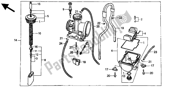 Todas las partes para Carburador de Honda CR 125R 1993
