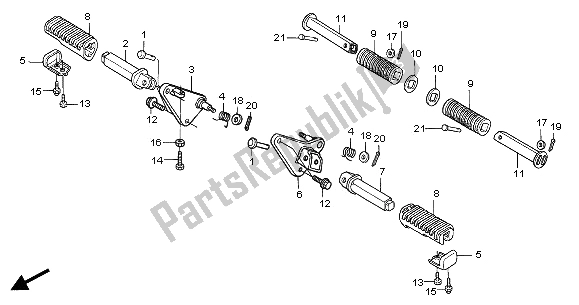 All parts for the Step of the Honda VT 125C2 2001