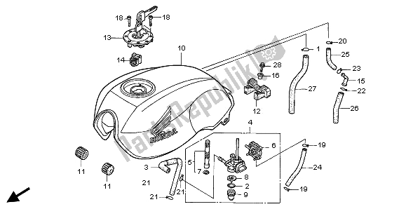All parts for the Fuel Tank of the Honda CB 750F2 1997