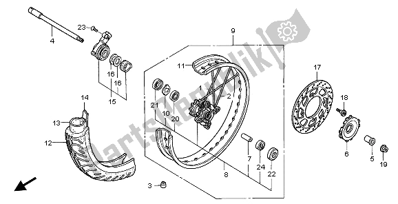 Todas las partes para Rueda Delantera de Honda FMX 650 2006