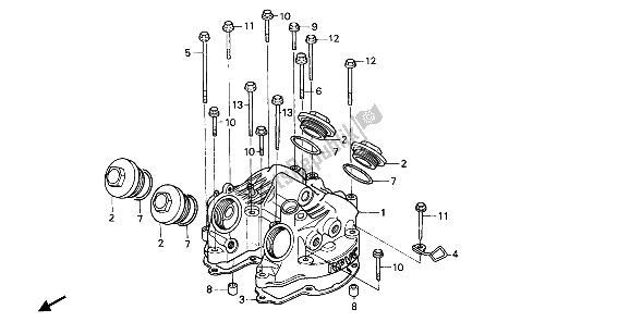 All parts for the Cylinder Head Cover of the Honda NX 650 1989