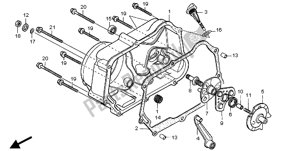 Wszystkie części do Prawa Os? Ona Skrzyni Korbowej Honda XR 70R 1997