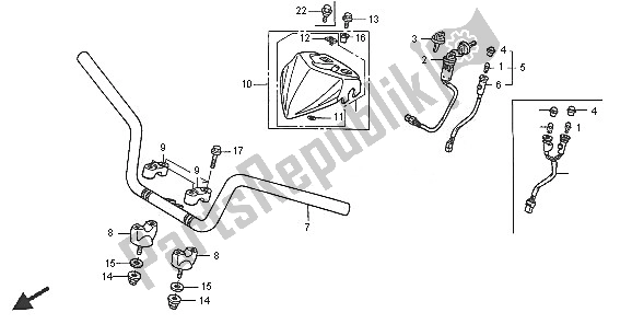 All parts for the Handle Pipe of the Honda TRX 450R Sportrax 2005