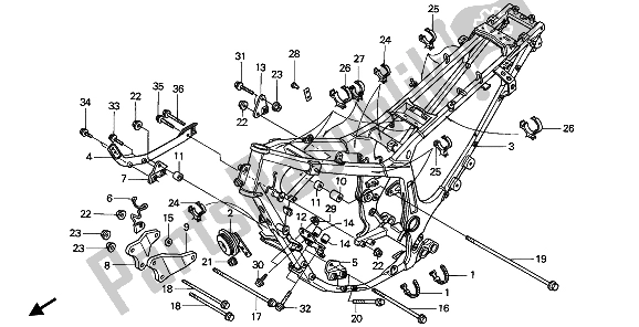 Tutte le parti per il Corpo Del Telaio del Honda XRV 750 Africa Twin 1994