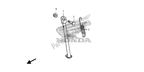 All parts for the Side Stand of the Honda CRF 125 FB LW 2014