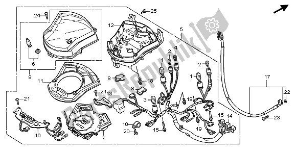All parts for the Meter (kmh) of the Honda SH 125S 2011