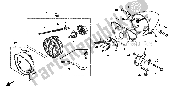 Todas las partes para Faro de Honda VT 1300 CXA 2013