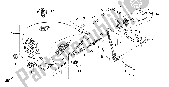 Tutte le parti per il Serbatoio Di Carburante del Honda VF 750C 1995