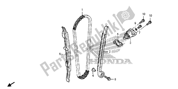 All parts for the Cam Chain & Tensioner of the Honda CRF 450R 2013