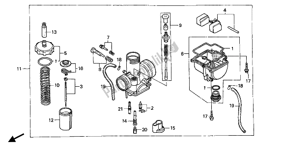 Todas las partes para Carburador de Honda CR 80R 1992