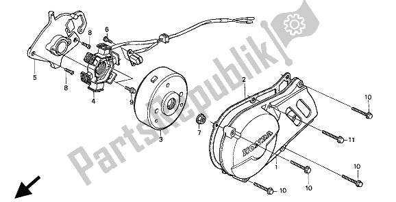 All parts for the Generator of the Honda XR 80R 1994