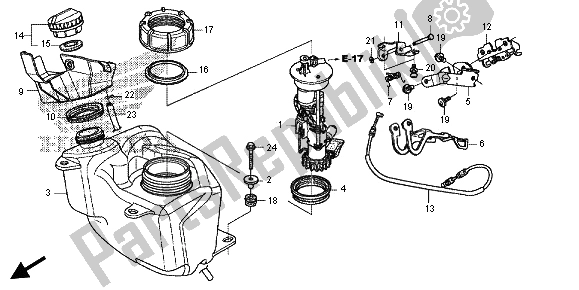 Alle onderdelen voor de Benzinetank van de Honda FES 125A 2012