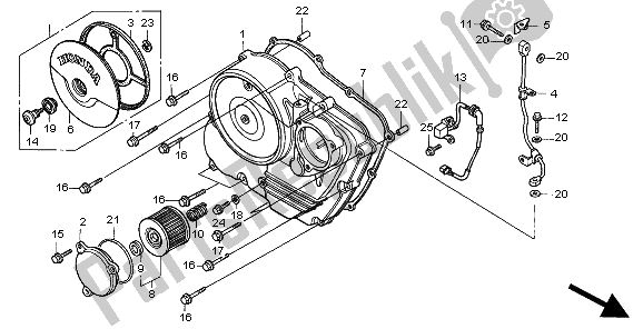 Tutte le parti per il Coperchio Carter Destro del Honda SLR 650 1997