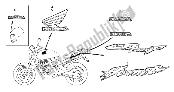 Tutte le parti per il Marchio del Honda CB 600F Hornet 2005