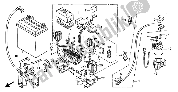 Tutte le parti per il Batteria del Honda TRX 400 FW Fourtrax Foreman 2000