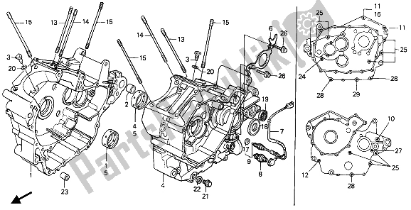 All parts for the Crankcase of the Honda XRV 750 Africa Twin 1992