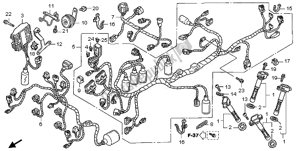 Tutte le parti per il Cablaggio del Honda VFR 800 2010