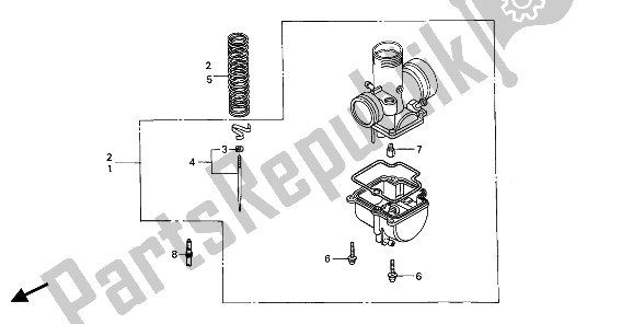 All parts for the Eop-1 Carburetor Optional Parts Kit of the Honda CR 80R2 1986