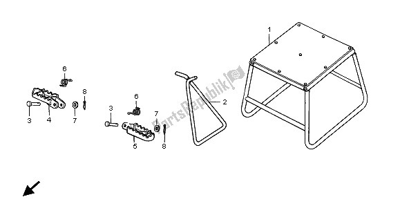 All parts for the Stand & Step of the Honda CR 80 RB LW 2001