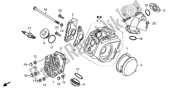 All parts for the Cylinder Head Cover of the Honda CRF 50F 2007