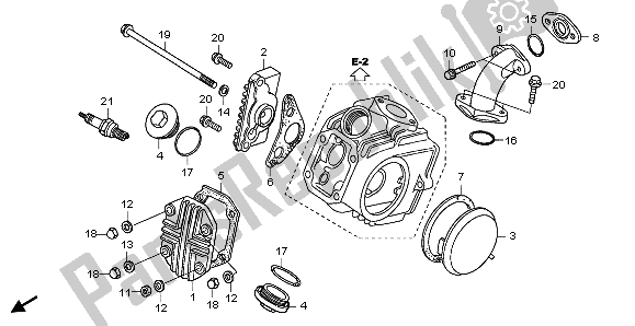 Alle onderdelen voor de Kleppendeksel van de Honda CRF 50F 2007