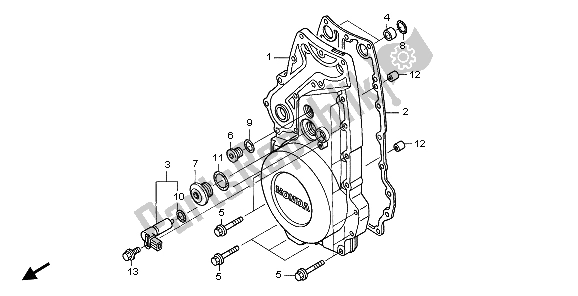 All parts for the Front Crankcase Cover of the Honda ST 1300 2007