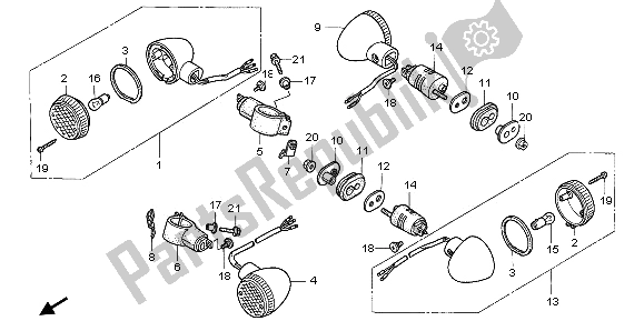 All parts for the Winker of the Honda VT 1100C2 1995