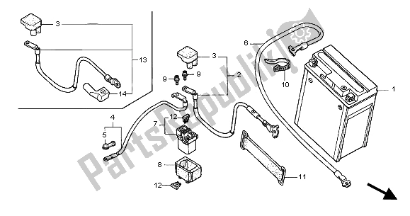 Todas as partes de Bateria do Honda CB 600F2 Hornet 2002