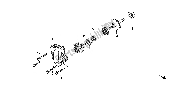 All parts for the Water Pump of the Honda CR 80 RB LW 2000