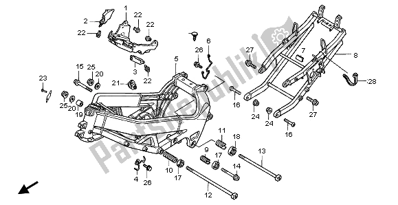 Toutes les pièces pour le Corps De Châssis du Honda VTR 1000F 2003