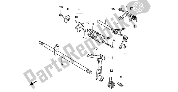 All parts for the Gearshift Drum of the Honda ANF 125 2011