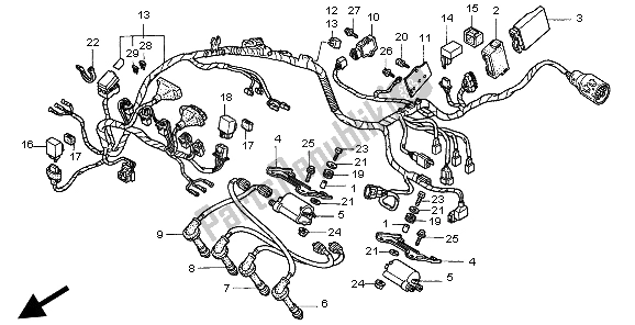 Alle onderdelen voor de Kabelboom van de Honda CBR 600F 1998