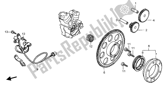 Todas las partes para Generador De Impulsos Y Embrague De Arranque de Honda XL 600V Transalp 1996