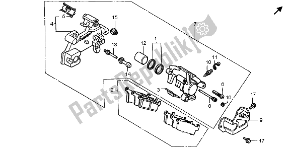 Todas las partes para Pinza De Freno Trasero de Honda CR 80R SW 1998