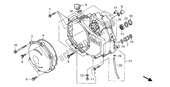 Wszystkie części do Prawa Os? Ona Skrzyni Korbowej Honda VTR 1000 SP 2006