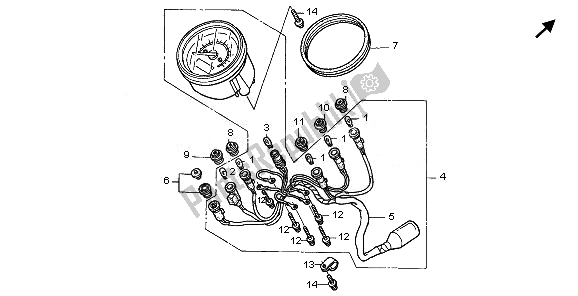 Alle onderdelen voor de Meter (mph) van de Honda VT 125C 2008