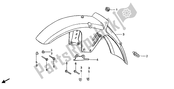All parts for the Front Fender of the Honda CB 125 TD 1988