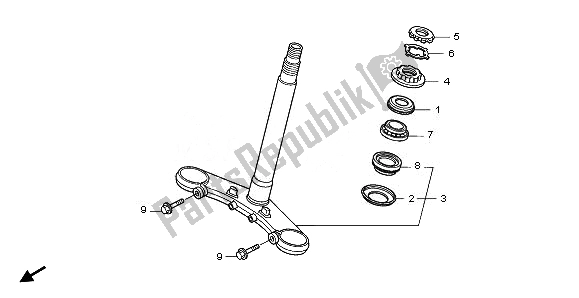 All parts for the Steering Stem of the Honda NT 700 VA 2008