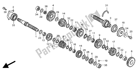 Todas as partes de Transmissão do Honda CBR 600F 2000