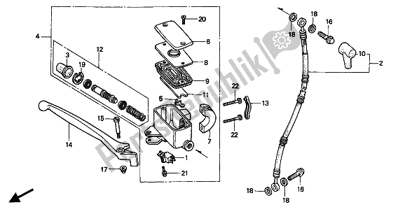 Tutte le parti per il Fr. Pompa Freno del Honda GL 1500 SE 1994