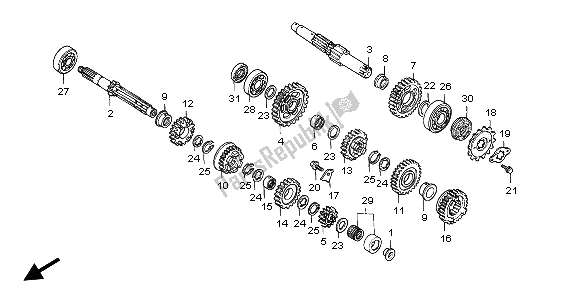 Todas las partes para Transmisión de Honda NX 650 1996