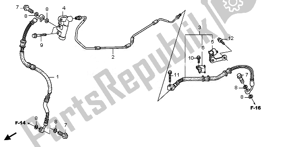 Todas as partes de Tubo De Freio Traseiro do Honda FES 125 2011