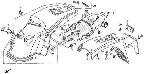 All parts for the Rear Fender of the Honda XR 650R 2006