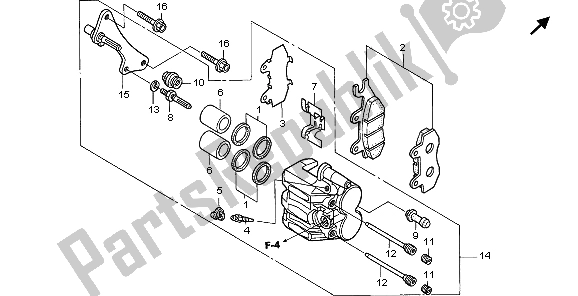 Toutes les pièces pour le étrier De Frein Avant du Honda VT 125C 2007