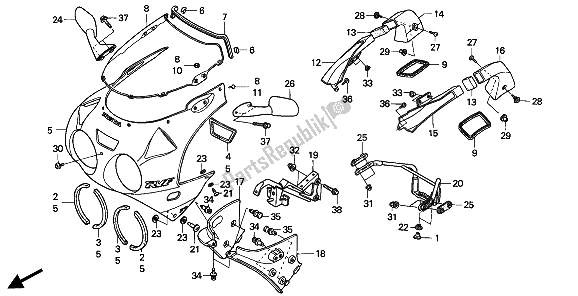 Wszystkie części do Górna Maska Honda RVF 750R 1994