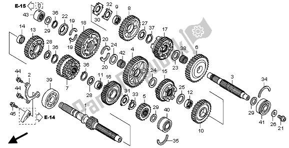 All parts for the Transmission of the Honda VFR 1200 FD 2011